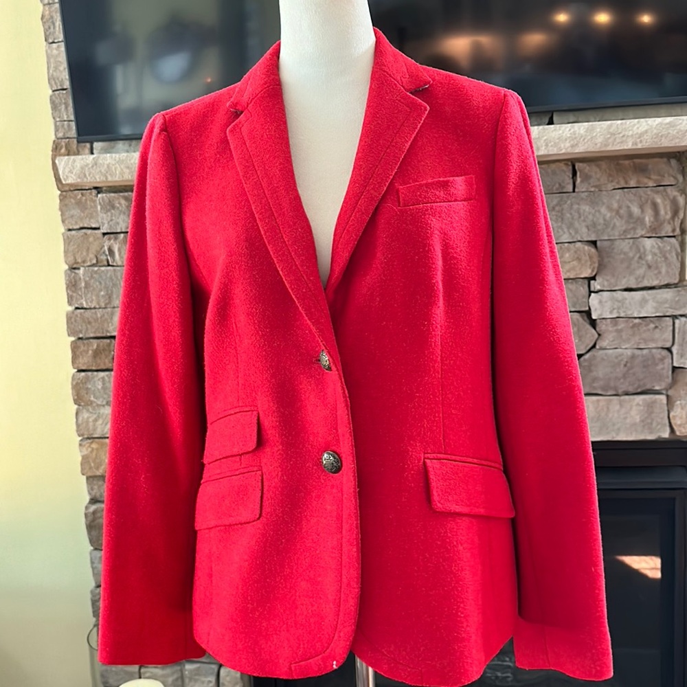Talbots red wood lined blazer size 10 perfect for Fall